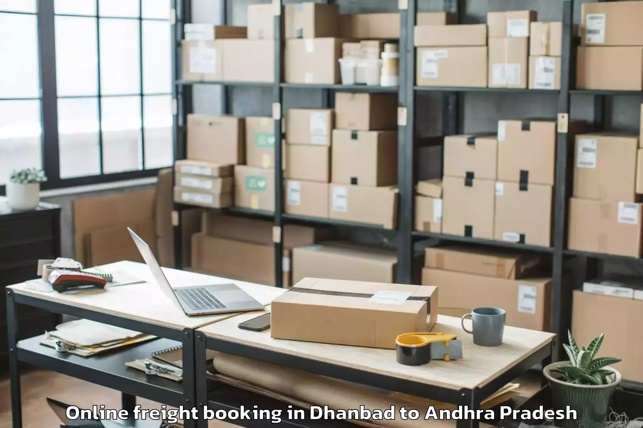 Top Dhanbad to Munagapaka Online Freight Booking Available